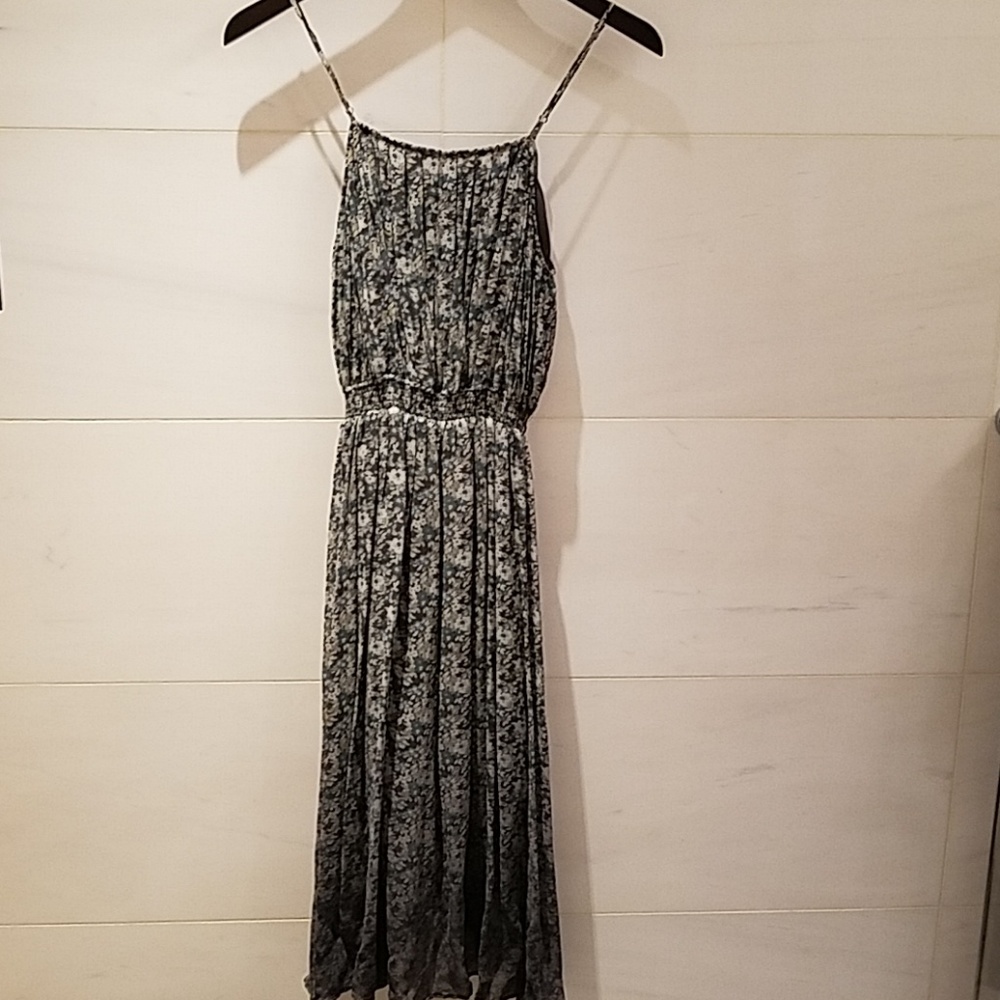 Silk, floral maxi dress